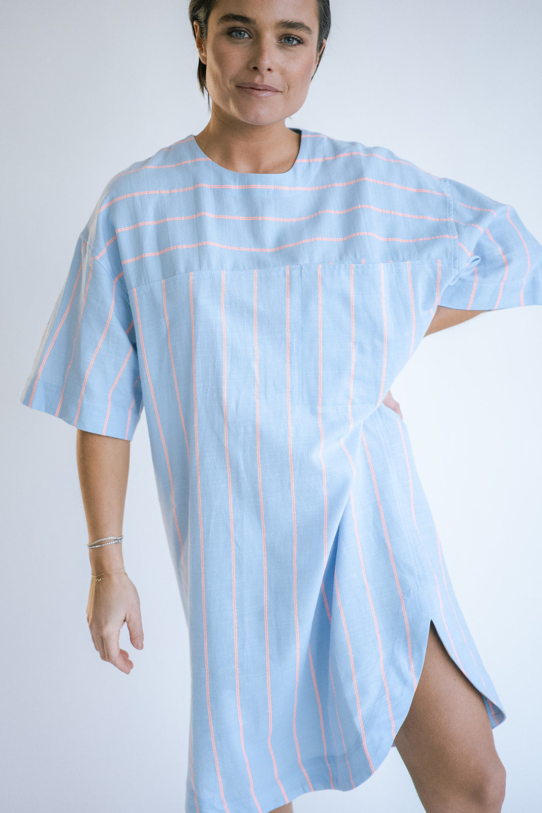 Isaac Dress Blue Orange