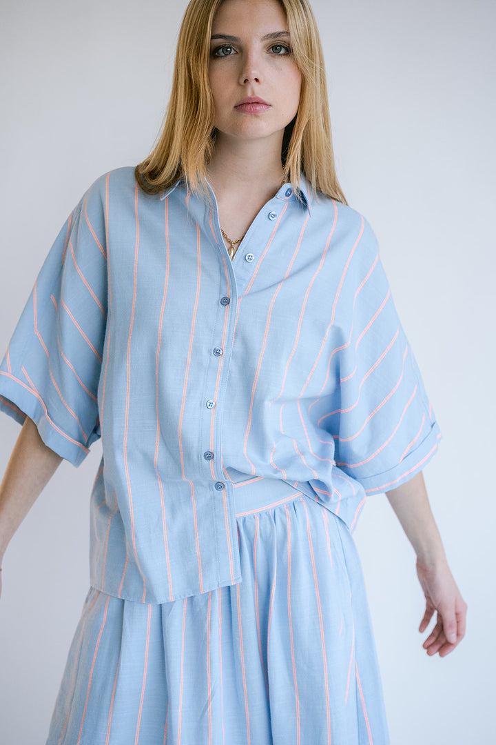 Morris Blouse Blue Orange