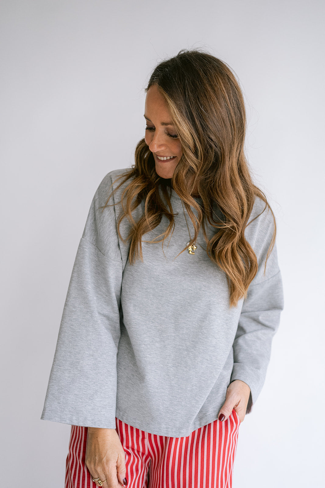 Ada Top Grey Melange