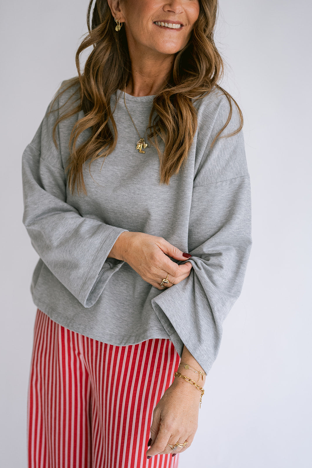 Ada Top Grey Melange