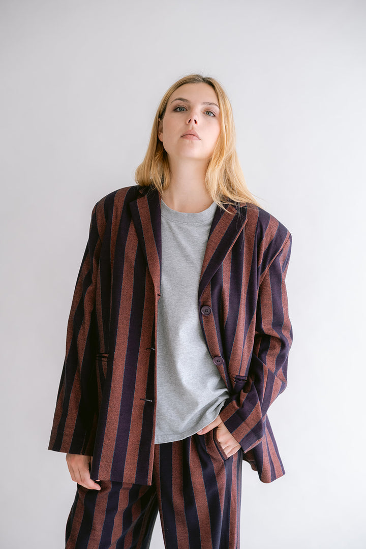 Arthur Blazer Orange Brown Stripe