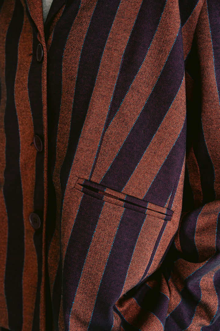 Arthur Blazer Orange Brown Stripe