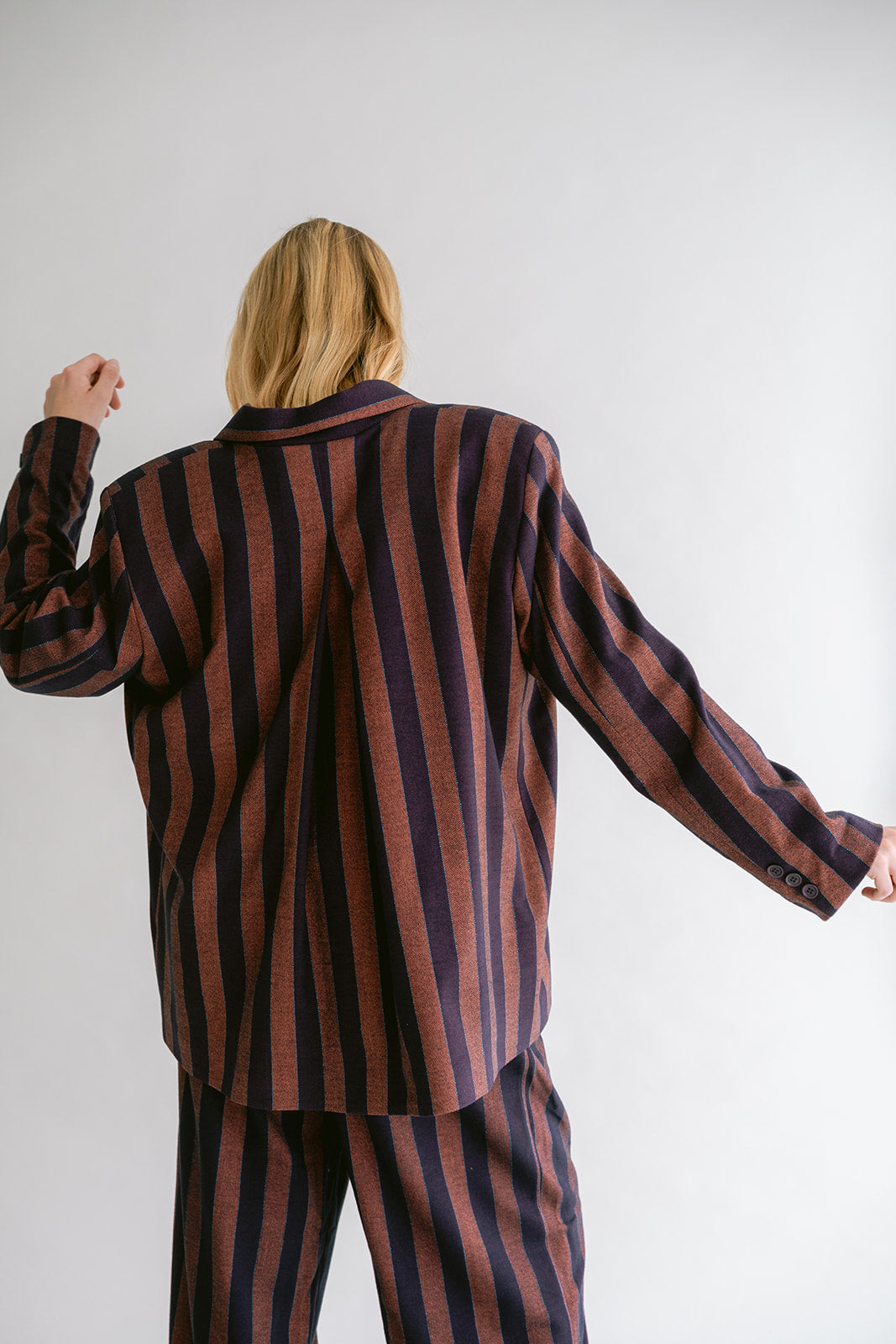 Arthur Blazer Orange Brown Stripe