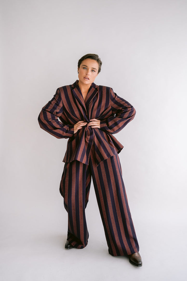 Arthur Blazer Orange Brown Stripe