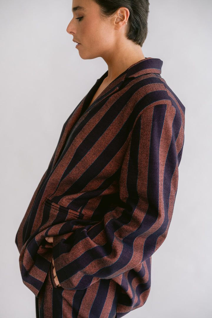 Arthur Blazer Orange Brown Stripe