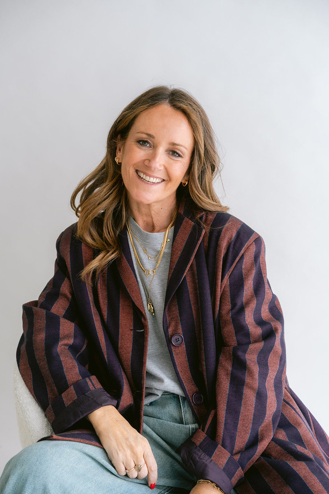 Arthur Blazer Orange Brown Stripe
