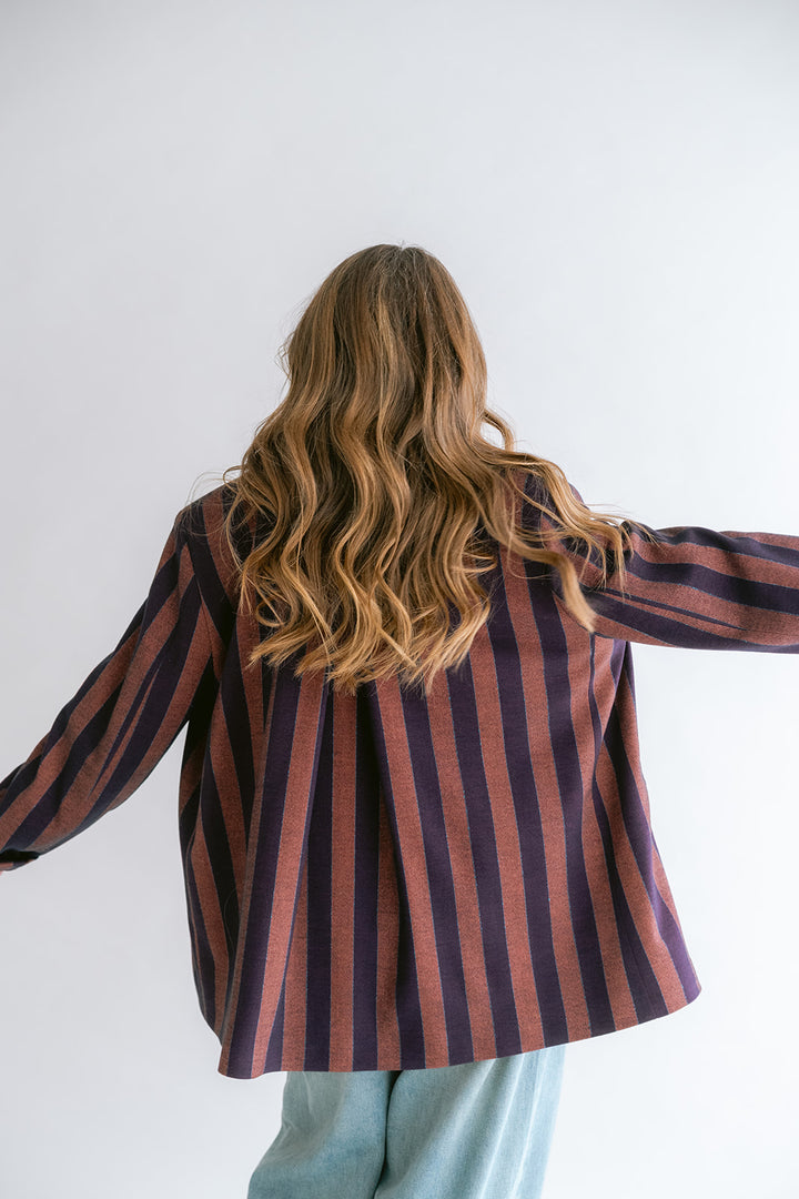 Arthur Blazer Orange Brown Stripe