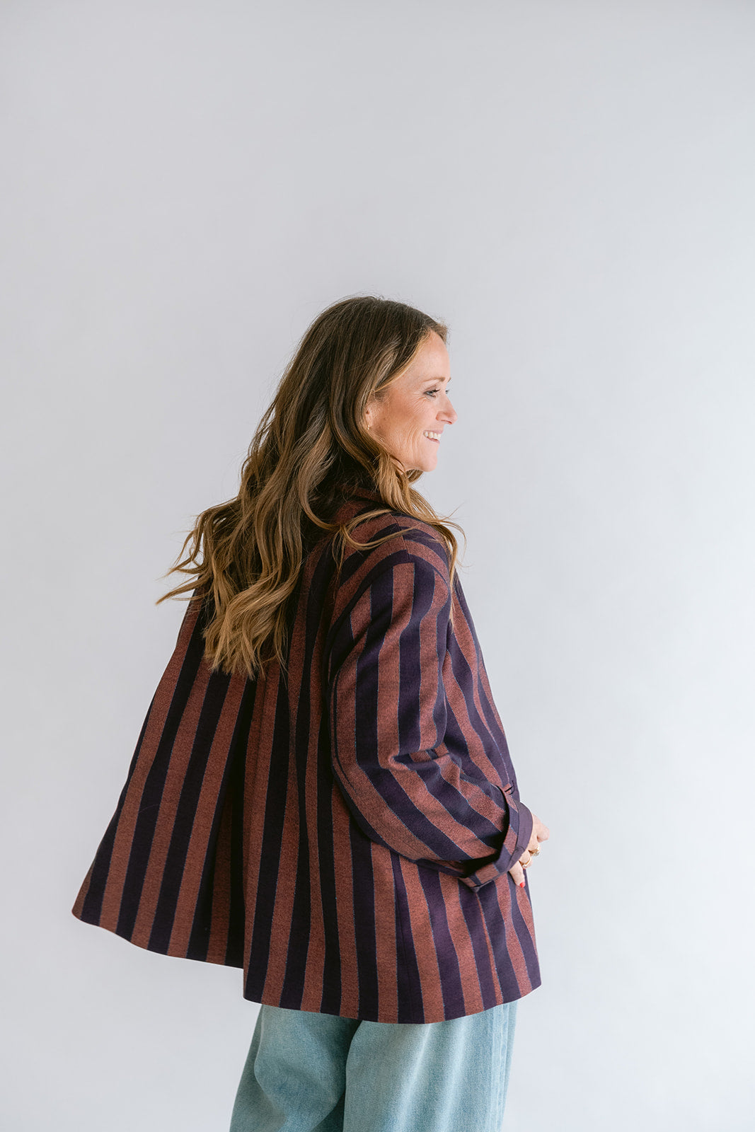 Arthur Blazer Orange Brown Stripe