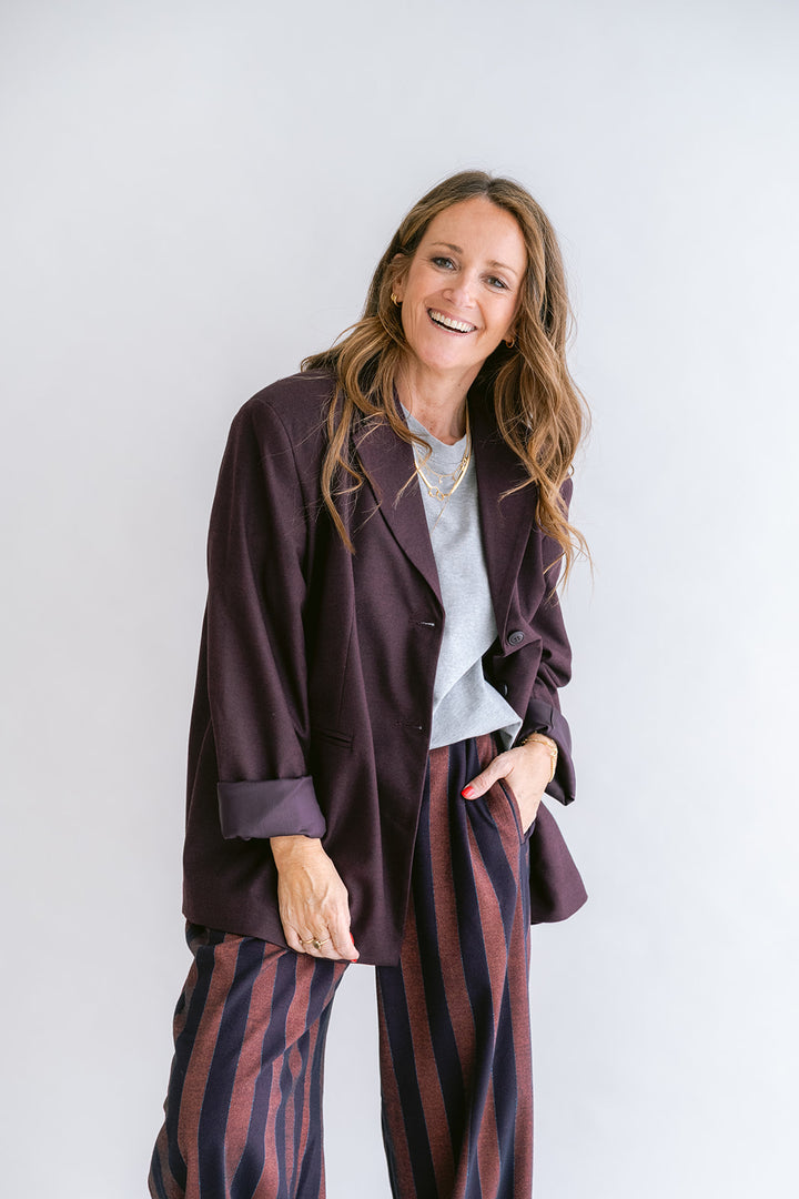 Arthur Blazer Solid Bordeaux