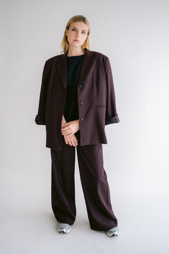 Arthur Blazer Solid Bordeaux