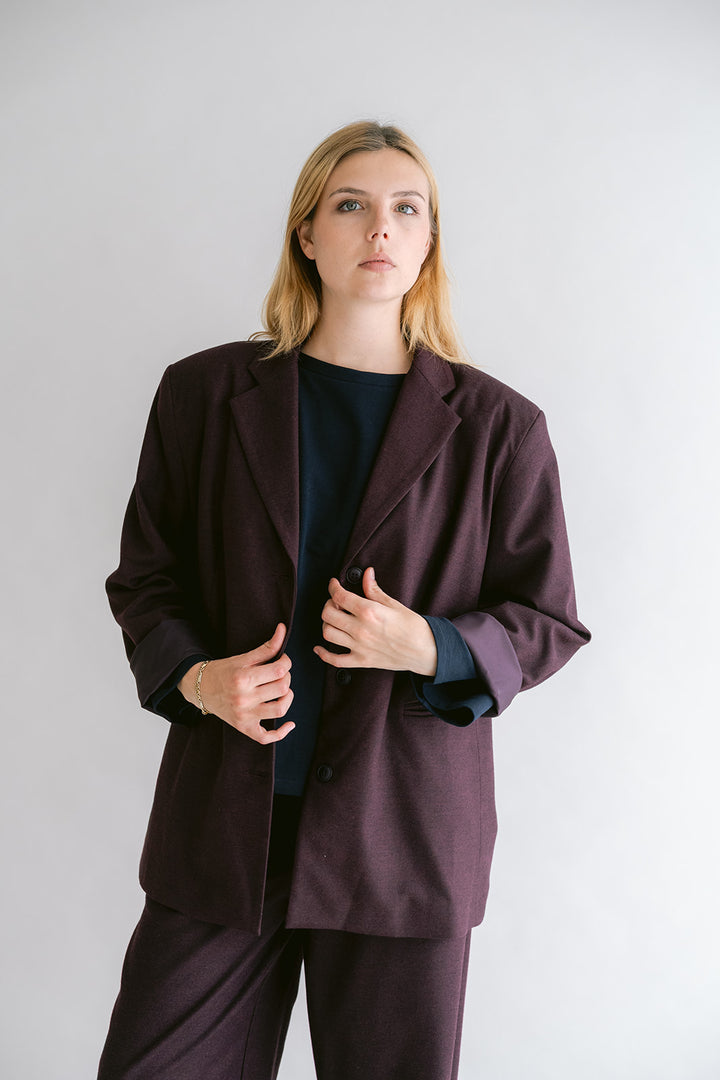 Arthur Blazer Solid Bordeaux