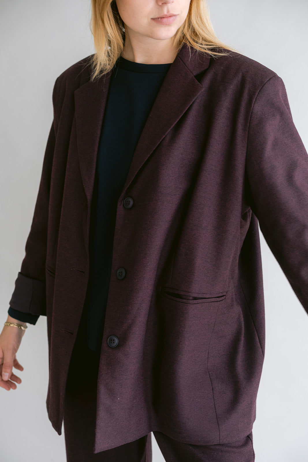 Arthur Blazer Solid Bordeaux