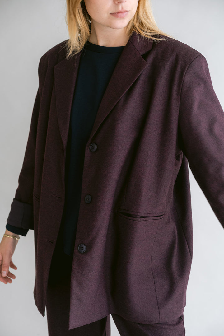 Arthur Blazer Solid Bordeaux