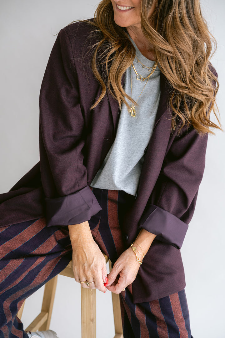 Arthur Blazer Solid Bordeaux