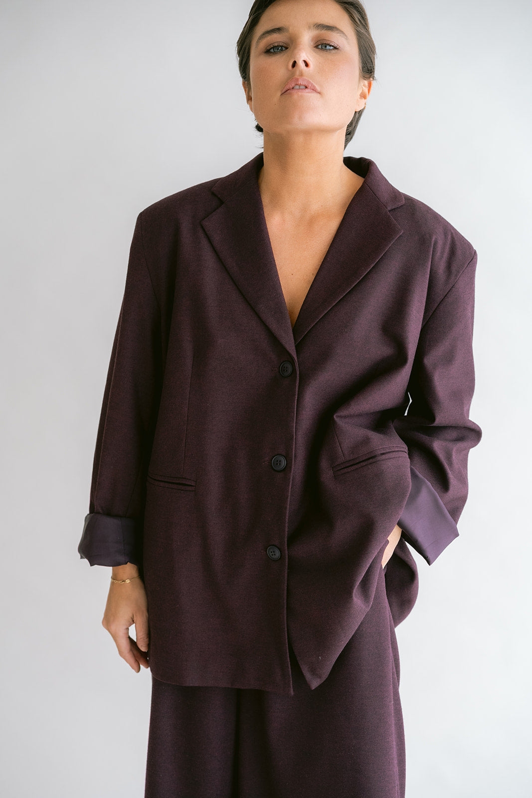 Arthur Blazer Solid Bordeaux