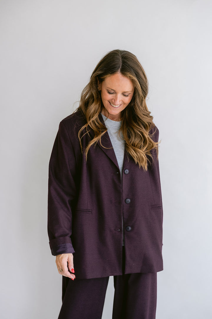 Arthur Blazer Solid Bordeaux