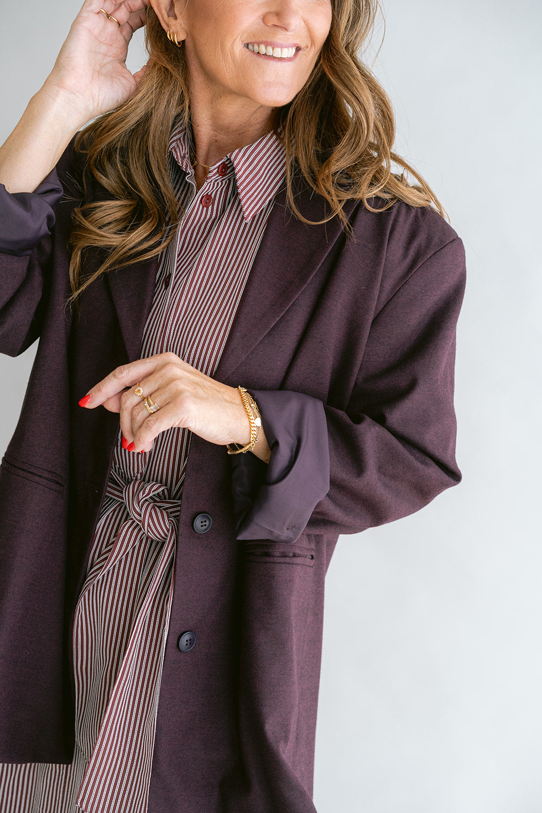 Arthur Blazer Solid Bordeaux
