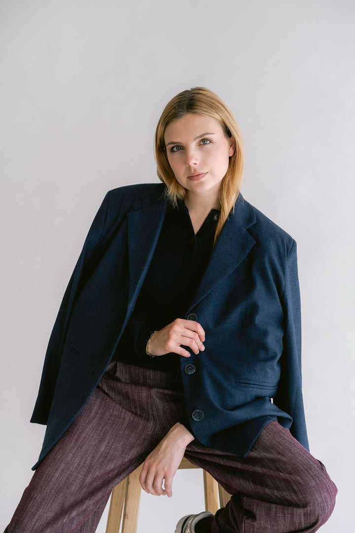 Arthur Blazer Solid Navy