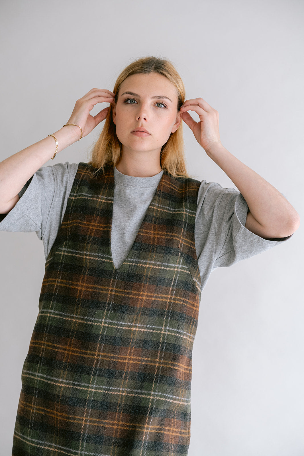 Ibo Dress Moss Green Check