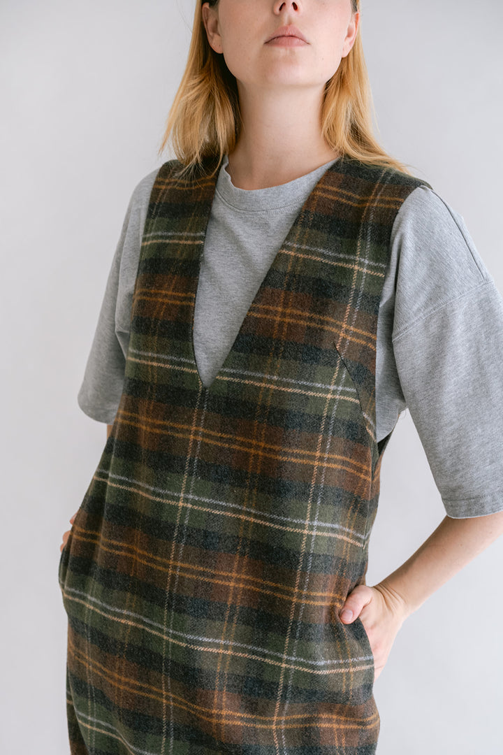 Ibo Dress Moss Green Check