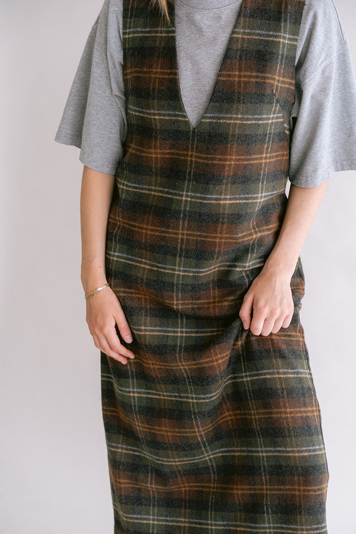 Ibo Dress Moss Green Check