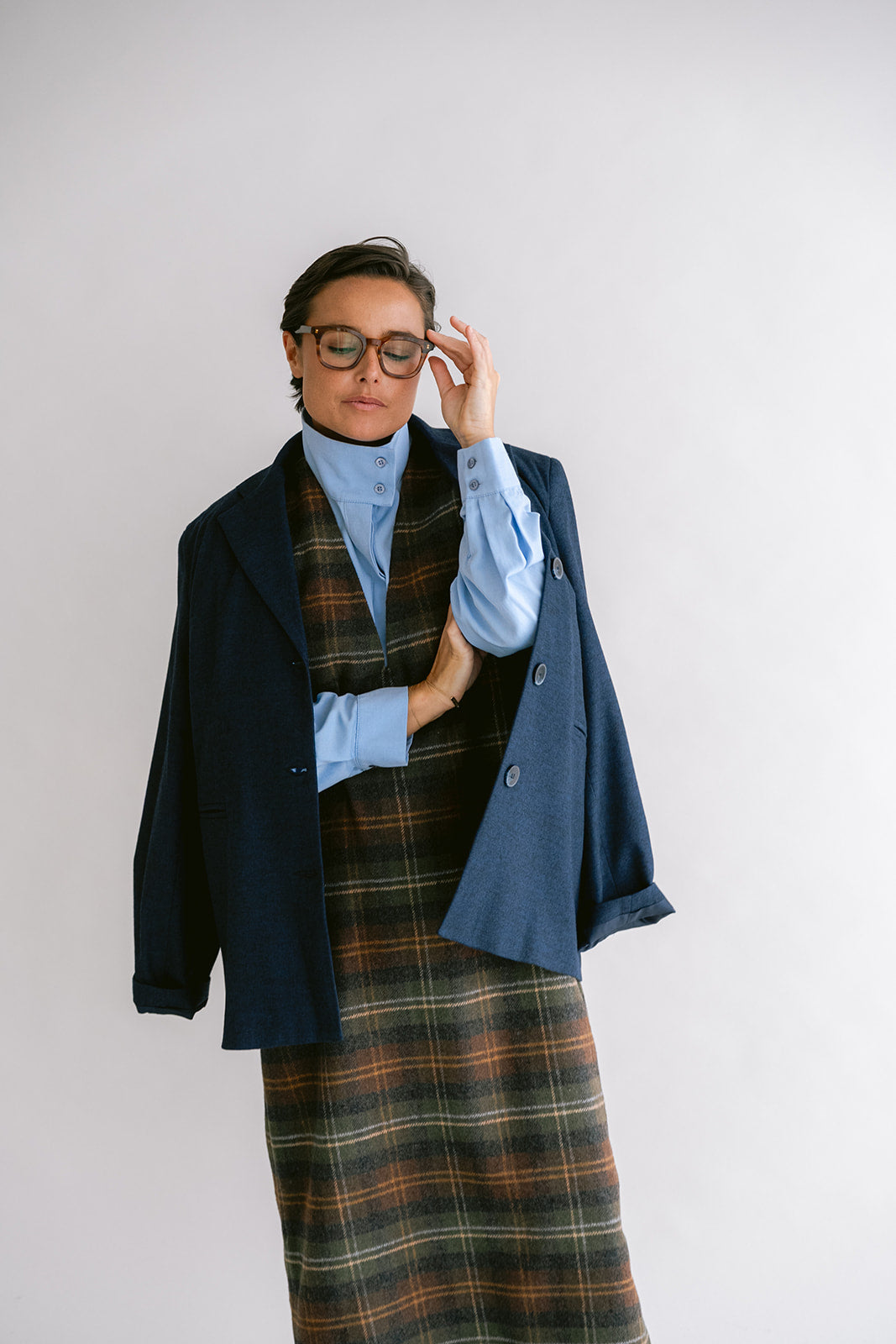 Ibo Dress Moss Green Check