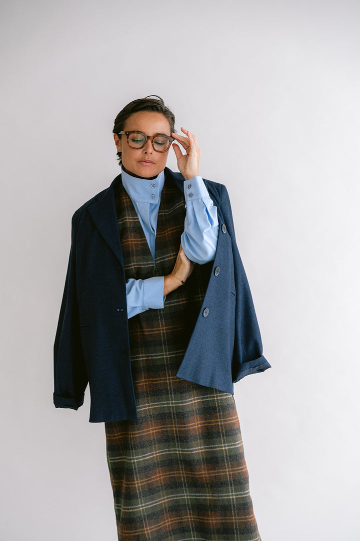 Ibo Dress Moss Green Check