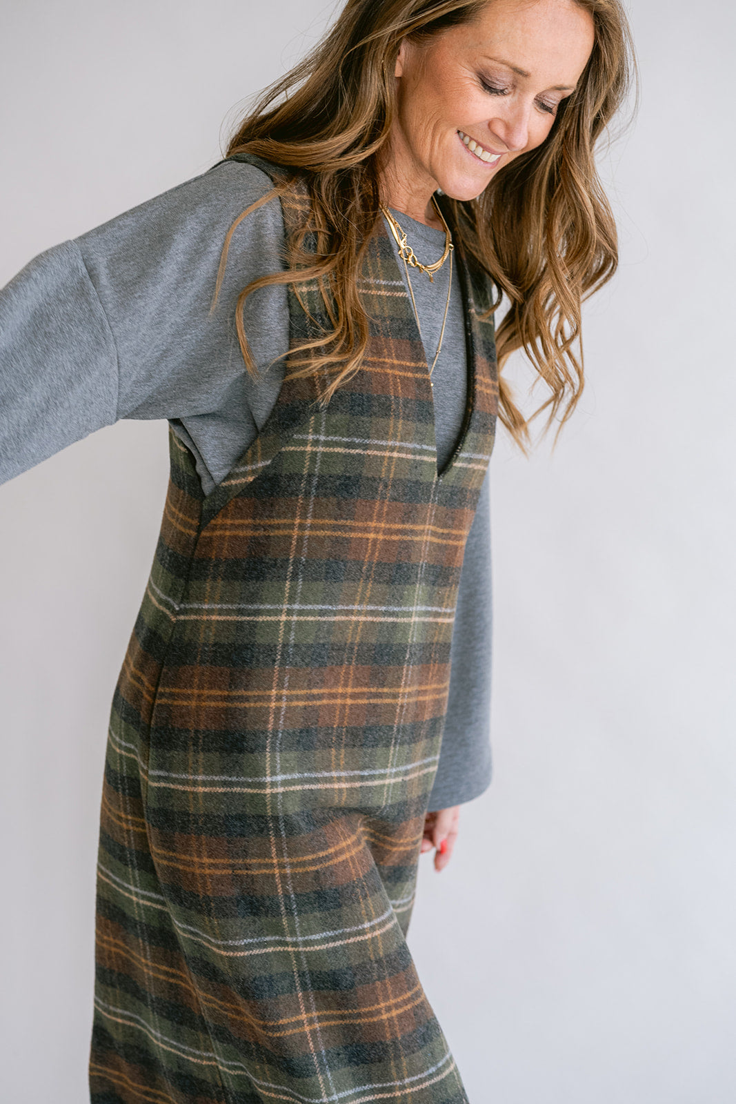 Ibo Dress Moss Green Check