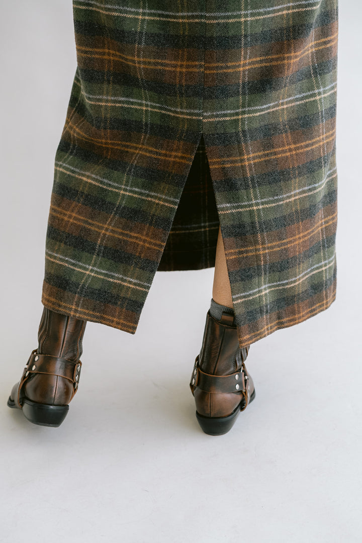 Ibo Dress Moss Green Check