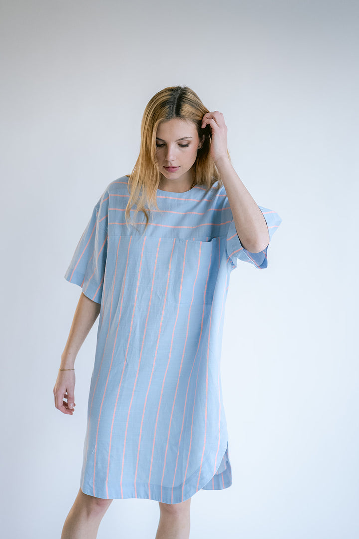 Isaac Dress Blue Orange