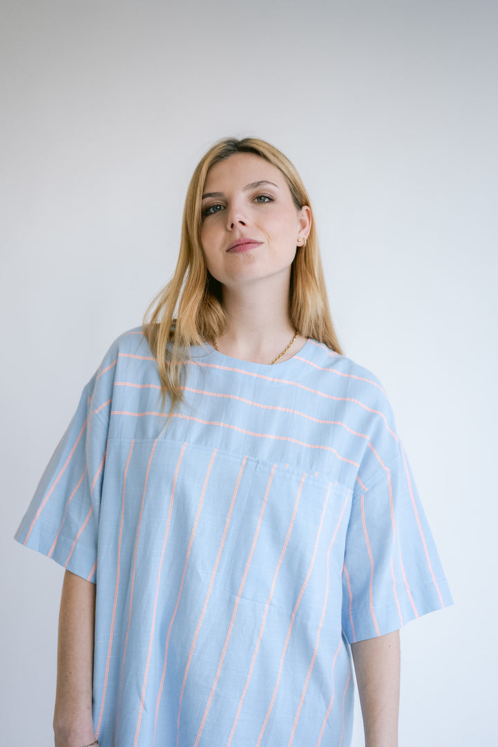 Isaac Dress Blue Orange