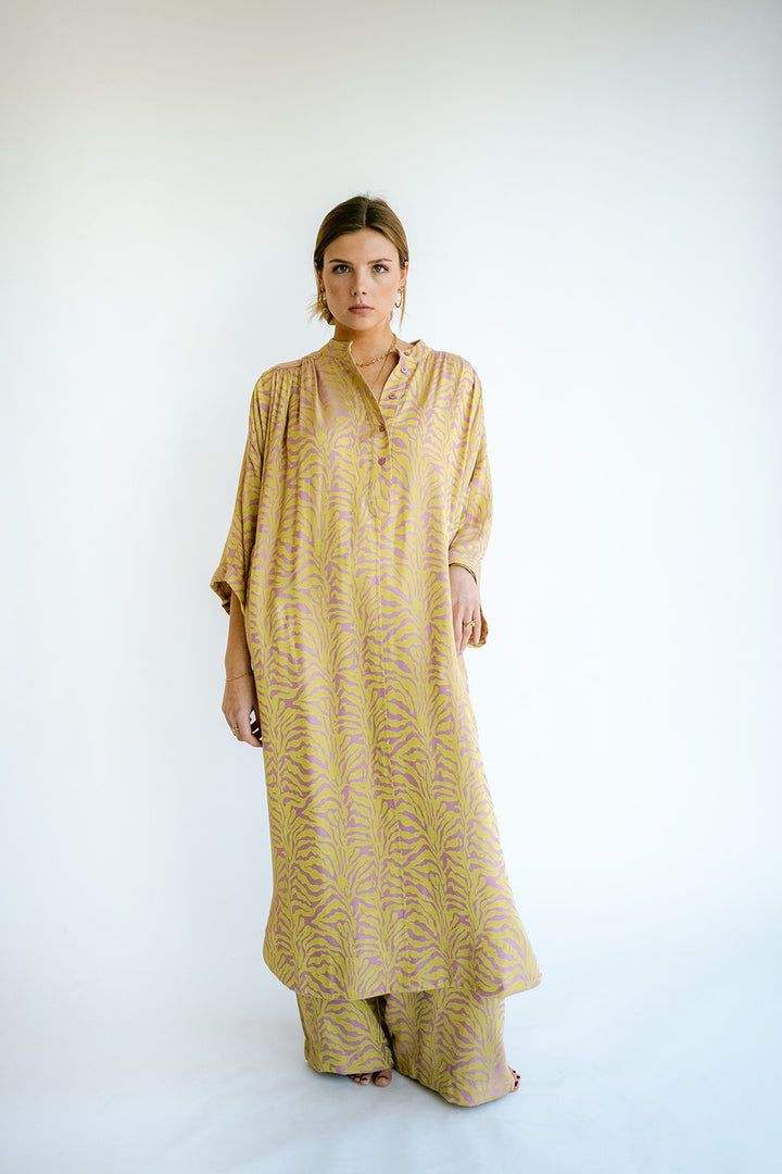 Ivy Dress Palm Pink Yellow