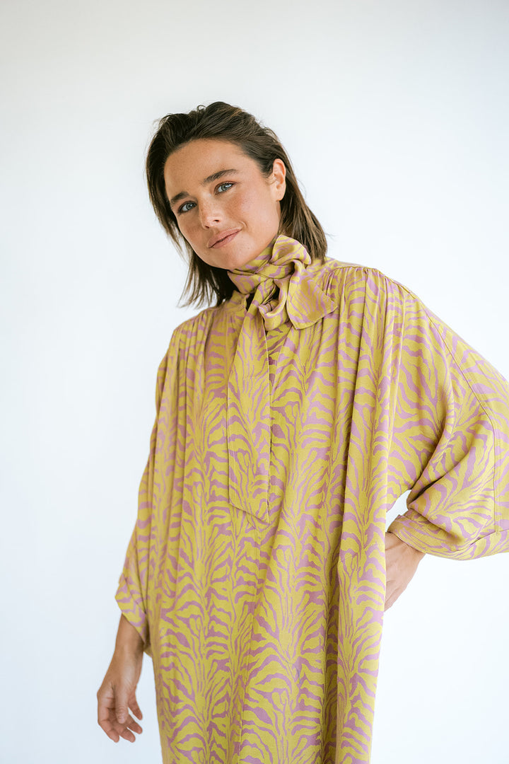 Ivy Dress Palm Pink Yellow