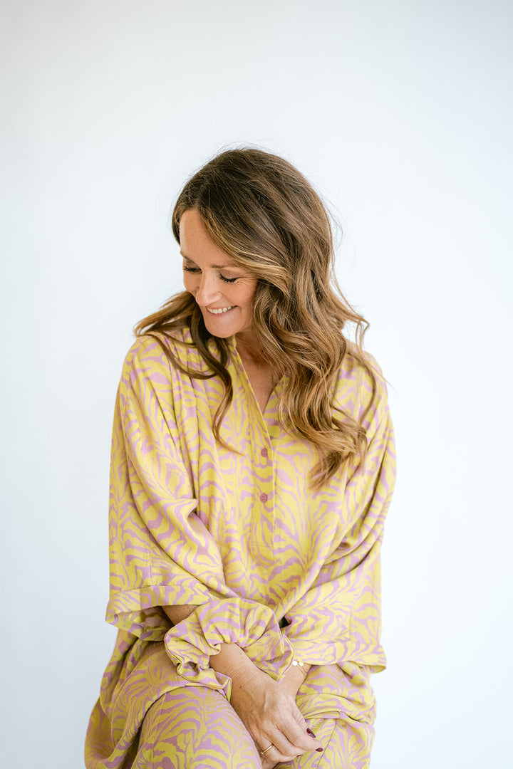 Ivy Dress Palm Pink Yellow