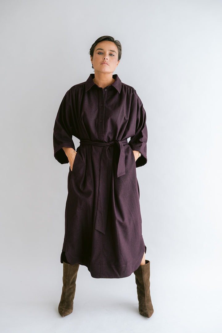 Ivy Dress Solid Bordeaux