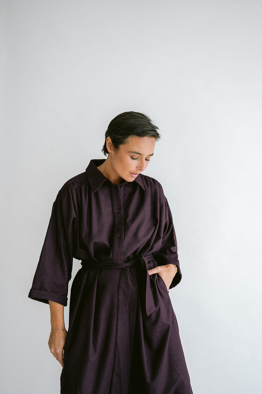 Ivy Dress Solid Bordeaux
