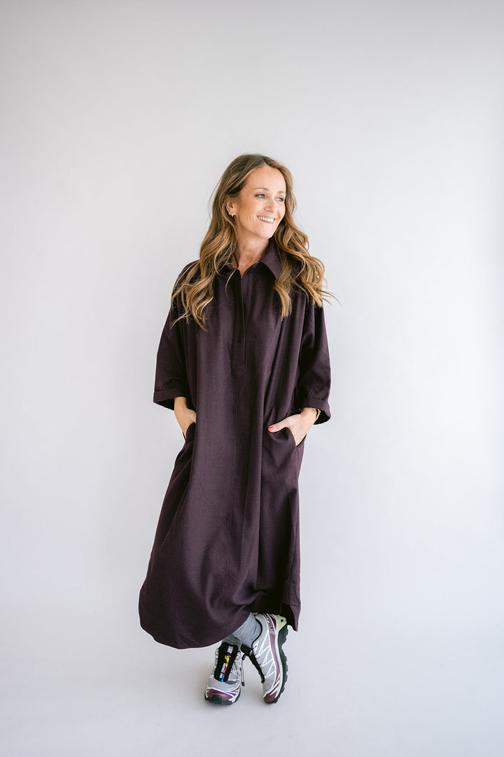 Ivy Dress Solid Bordeaux