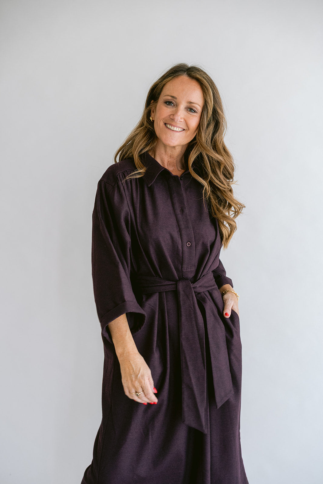 Ivy Dress Solid Bordeaux