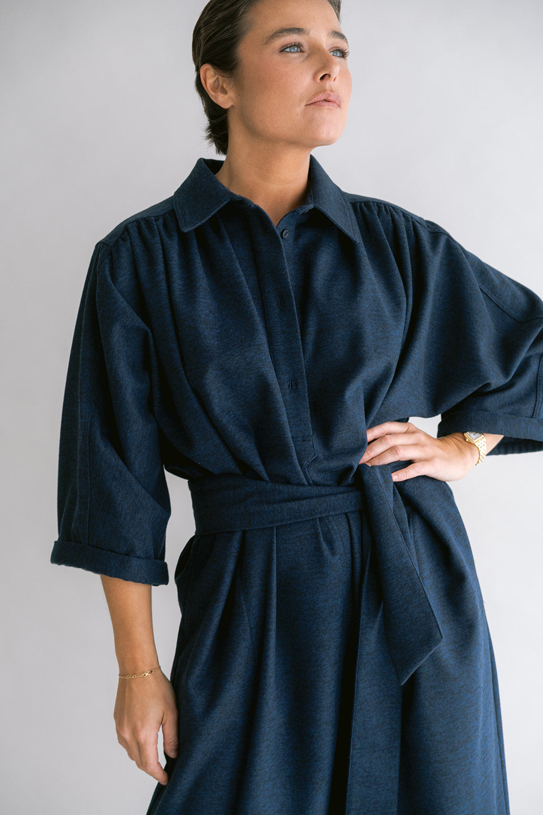Ivy Dress Solid Navy