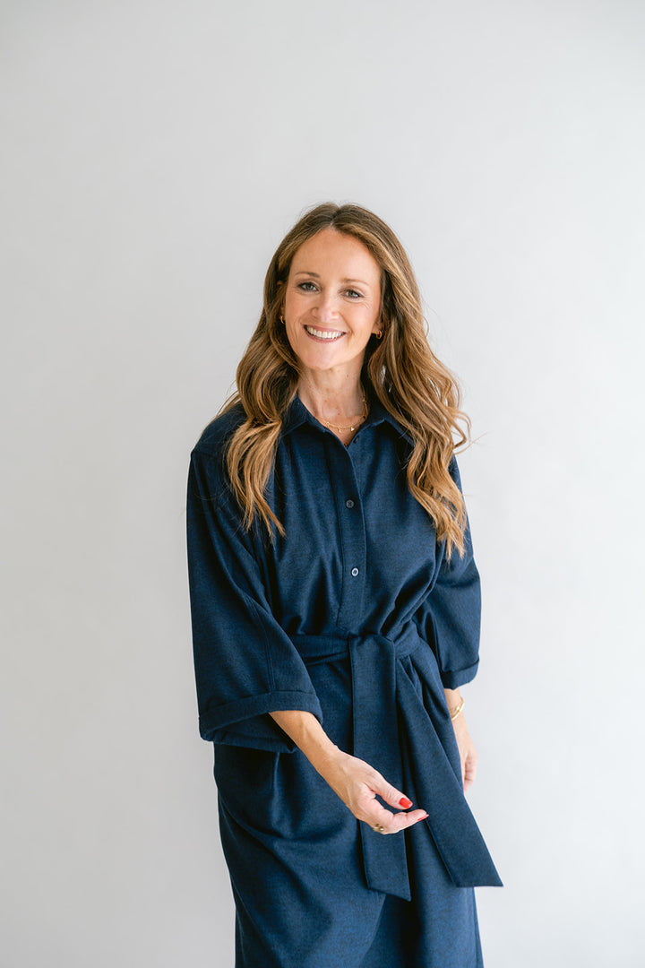 Ivy Dress Solid Navy