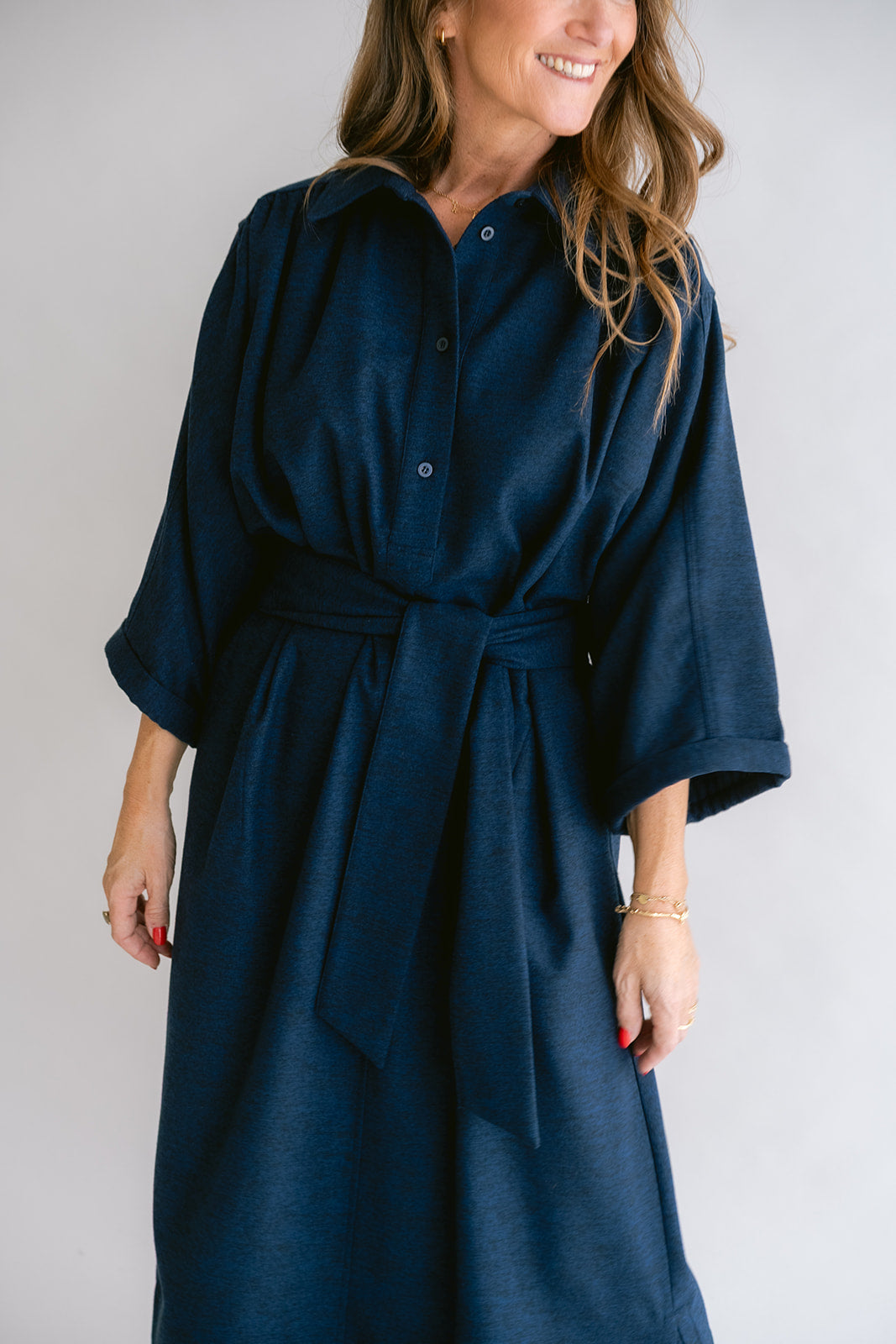 Ivy Dress Solid Navy