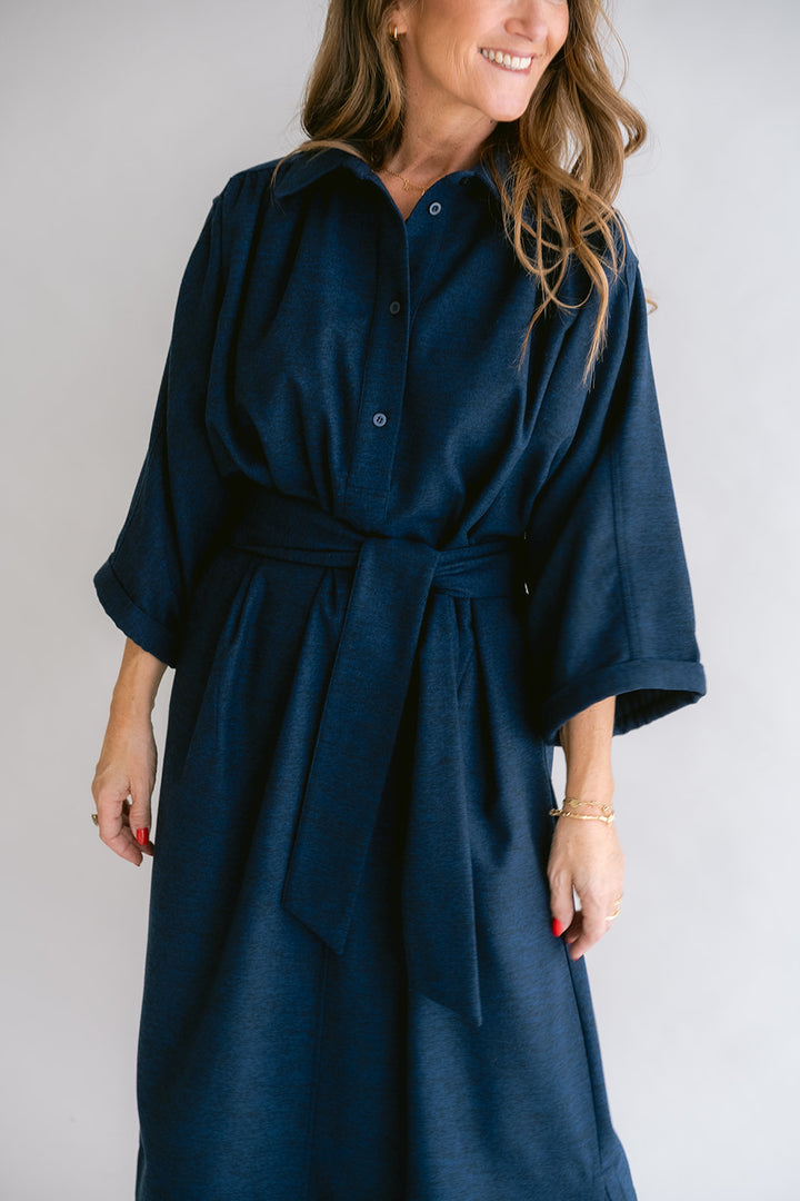 Ivy Dress Solid Navy