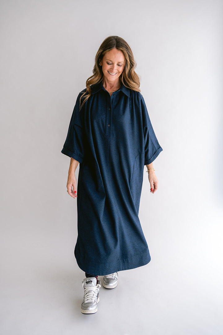 Ivy Dress Solid Navy