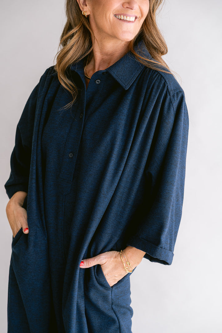 Ivy Dress Solid Navy