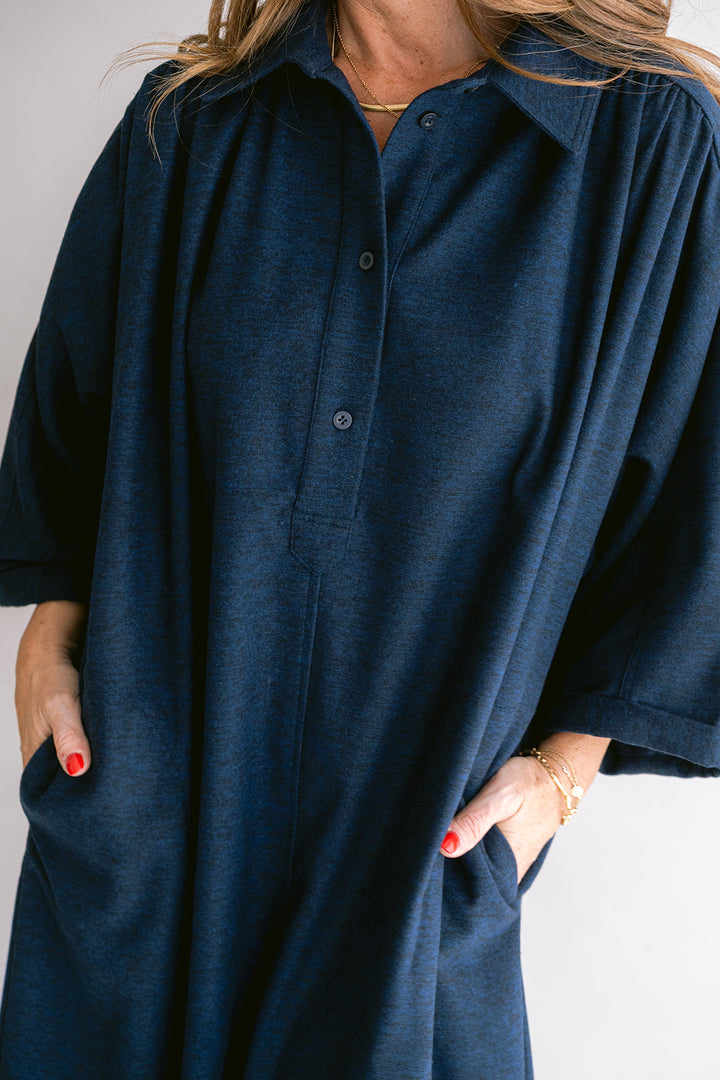 Ivy Dress Solid Navy