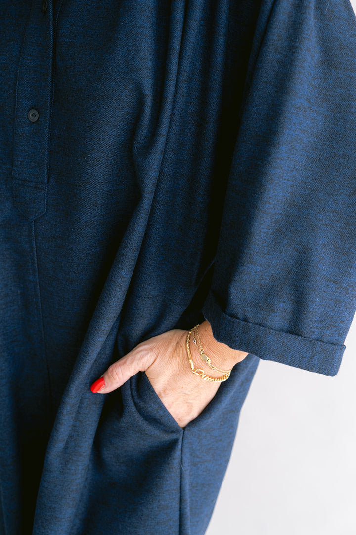 Ivy Dress Solid Navy