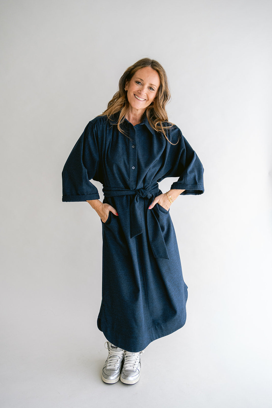 Ivy Dress Solid Navy