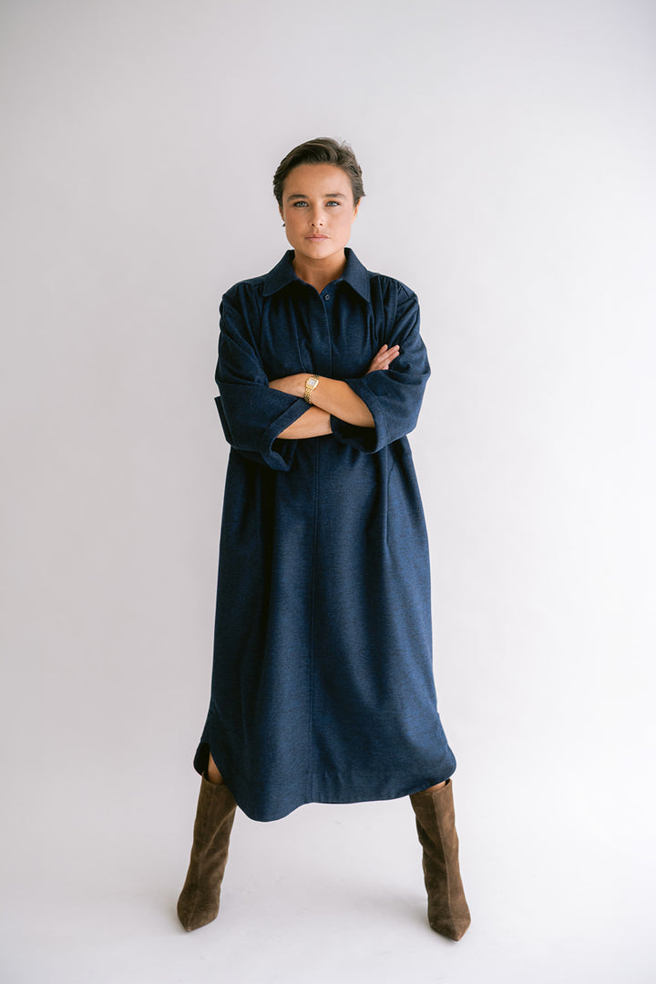 Ivy Dress Solid Navy