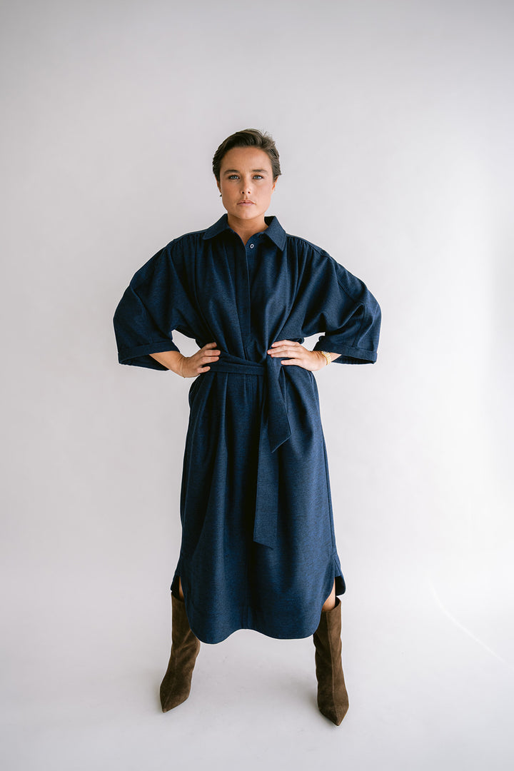 Ivy Dress Solid Navy