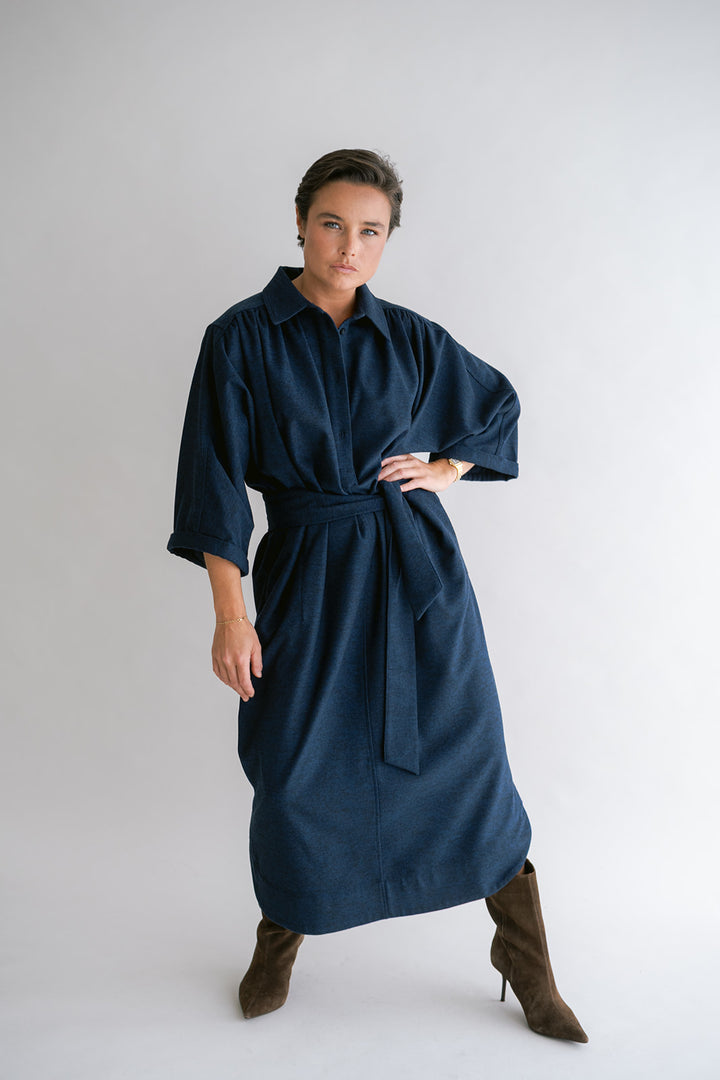 Ivy Dress Solid Navy